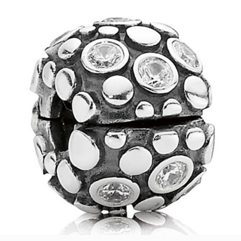 Pandora Clip With Clear CZs